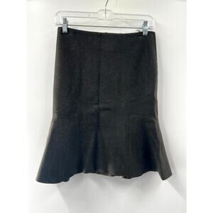 Elie Tahari Women's Dark Olive Green Above the Knee Fit & Flare Skirt Size 2
